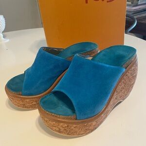 vintage 90’s RAS sport suede turquoise platforms 38